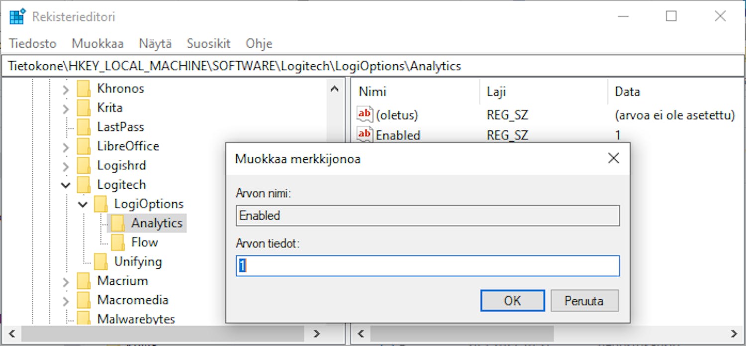 Näin käytät Windowsin Rekisterieditoria